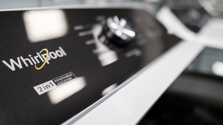 The top of a Whirlpool washer