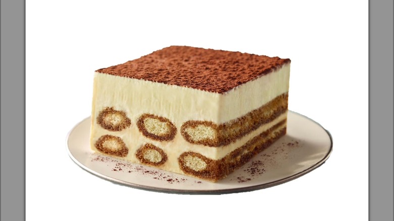 A slice of Sam's Club Member's Mark Tiramisu Cake
