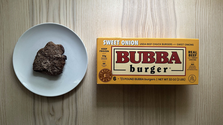 Sweet Onion Bubba Burger on white plate