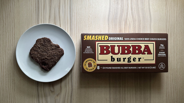 Smashed Original Bubba Burger on white plate