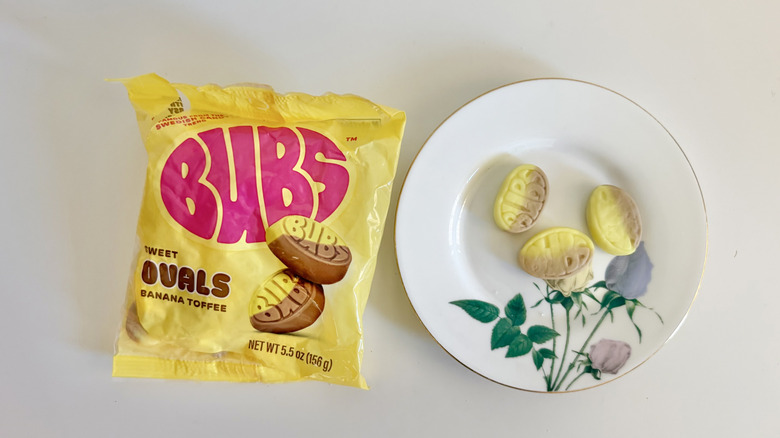Three Sweet Banana Toffee Ovals on a plate