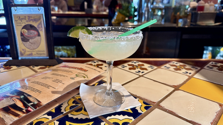 Margaritas Mexican Restaurant margarita on a bar