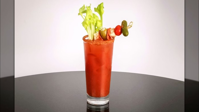 The Cheesecake Factory bloody mary on a table