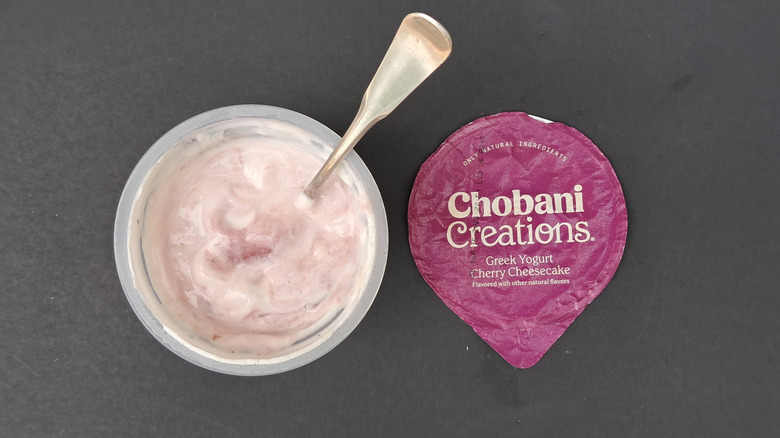 cup of yogurt with spoon