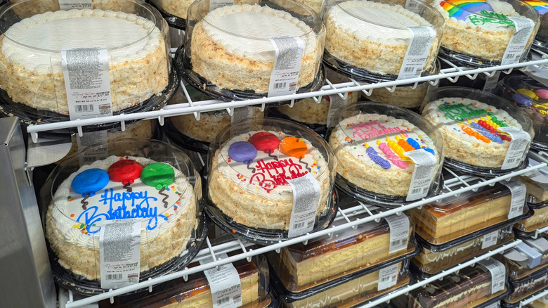 Buttercream Birthday Cakes on shelf at Costco Bakery