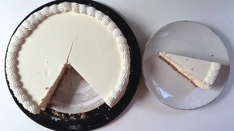 A slice of cheesecake on a plate
