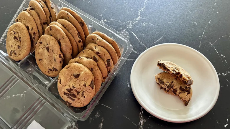 Chocolate chunk cookie on a plate