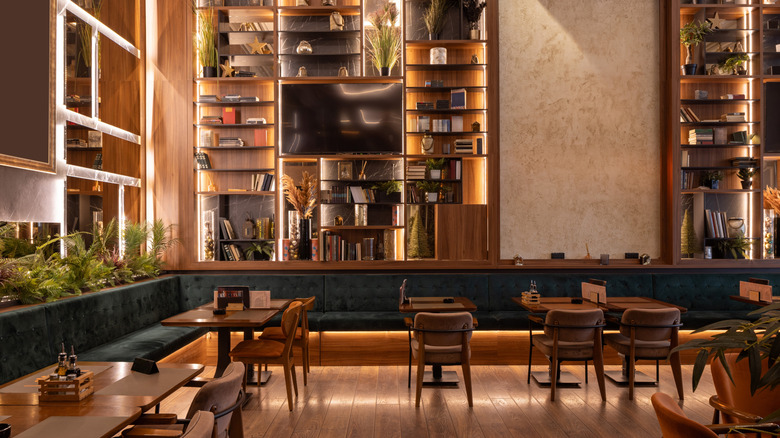 The inside of an empty restaurant