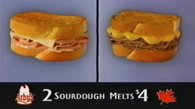 Arby's soughdough metls on blue background