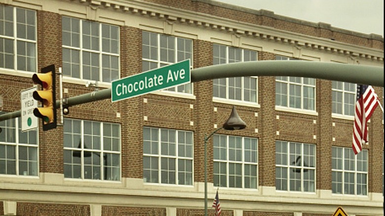 Chocolate Ave road sign in Hershey, PA