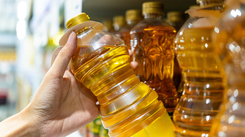 buying oil at the grocery store