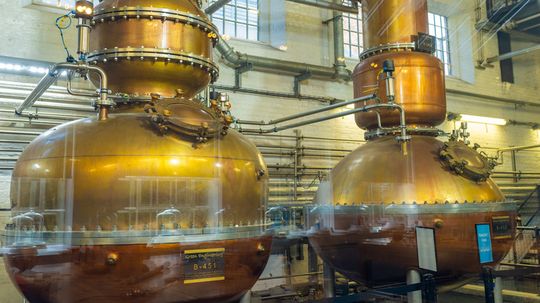 Copper stills at Laverstoke Mill