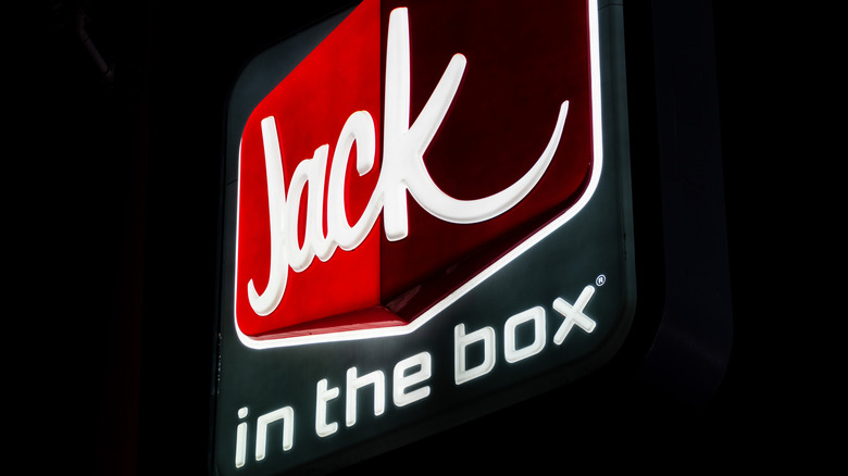 The exterior sign of a Jack in the Box chain location