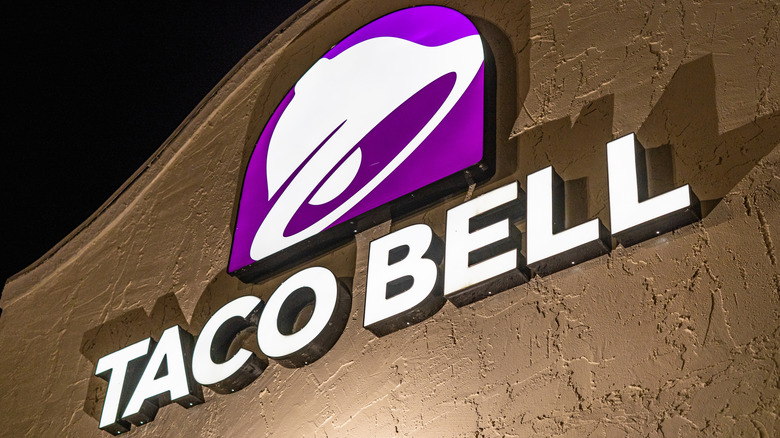 The exterior sign of a Taco Bell chain location