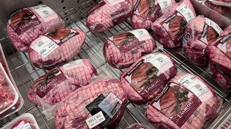 Refrigerated lamb legs at Costco