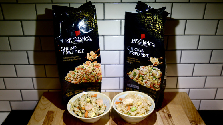 P.F. Chang's fried rice packets and bowls
