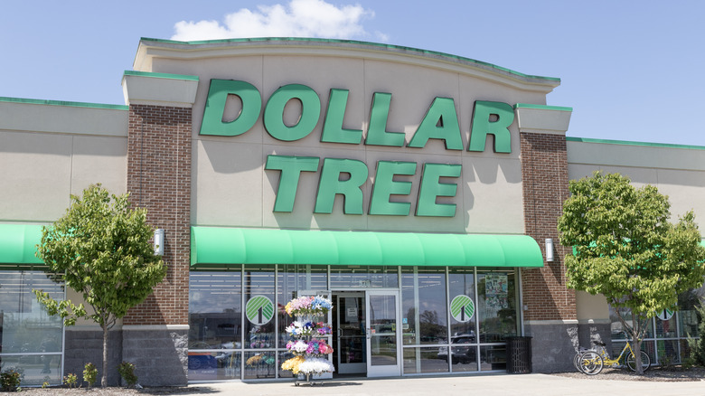 Dollar Tree stores with trees out front