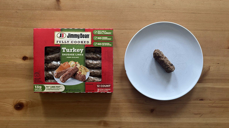 Jimmy Dean Turkey Sausage Link on white plate
