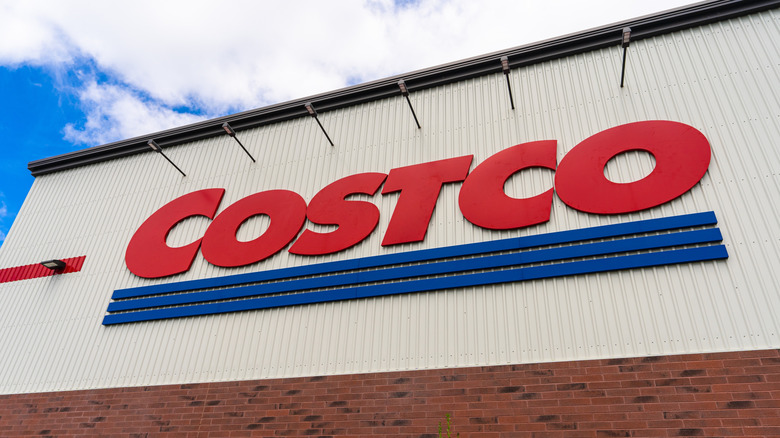 Large Costco sign on side of building