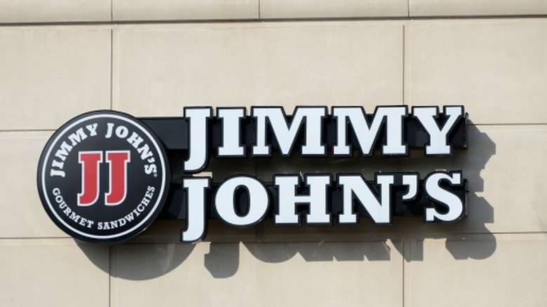 Close up of the Jimmy John's sign