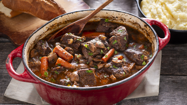 Beef stew in cast iron