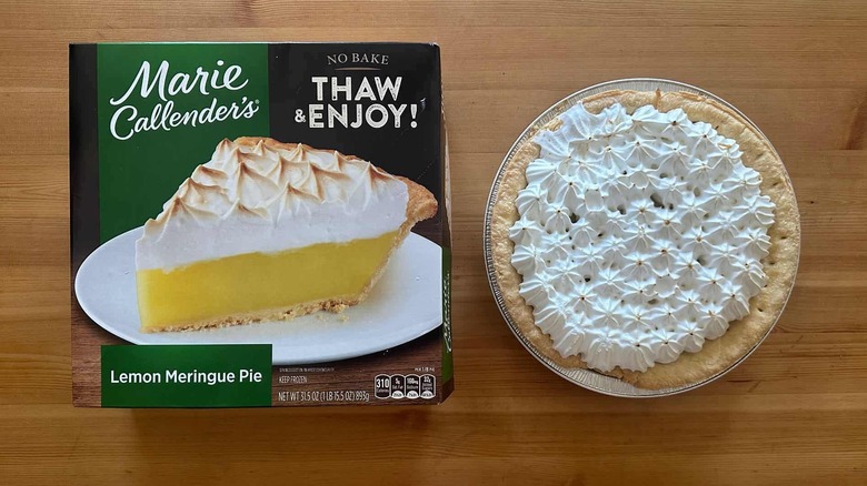 Marie Callender's Lemon Meringue Pie on wooden table