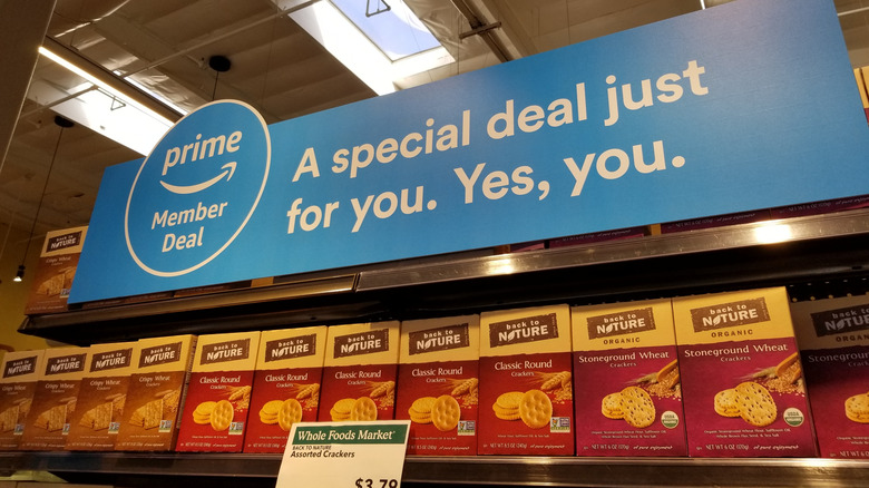 Prime Member deal sign at Whole Foods