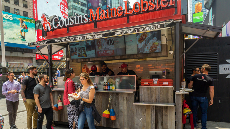 Cousins Maine Lobster kiosk on city street