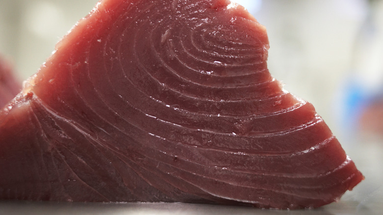 A red piece of tuna meat