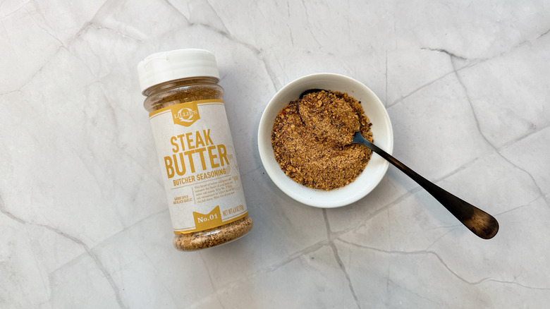 Seasoning container with bowl and a spoon