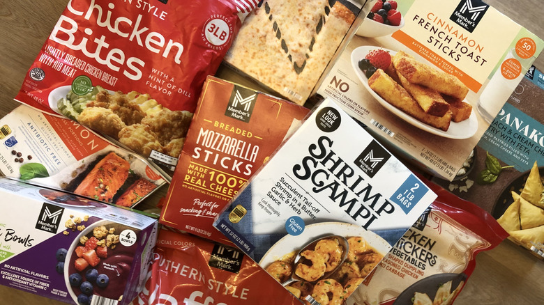 10 different Sam's Club Member's Mark freezer items.