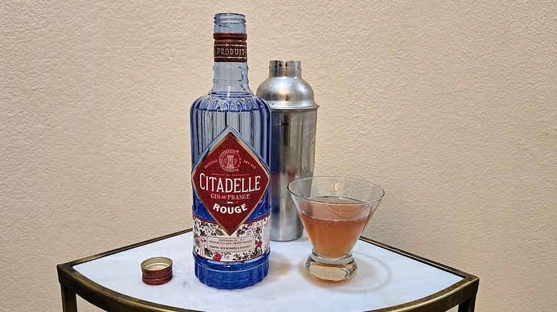 Citadelle Rouge and cocktail with shaker