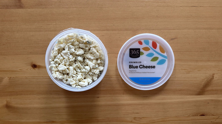 365 Crumbled Blue Cheese on wooden table