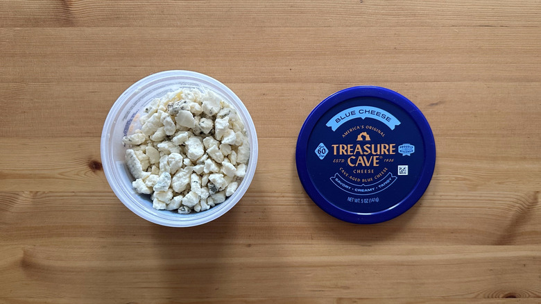 Treasure Cave Crumbled Blue Cheese on wooden table