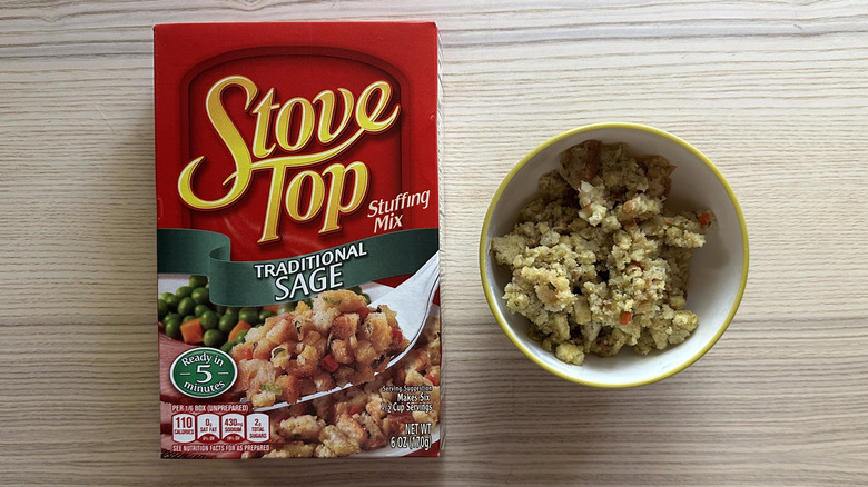 Traditional Sage Stuffing Mix on wooden table