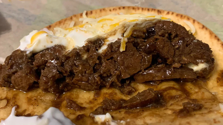 Close up of Taco Bell steak