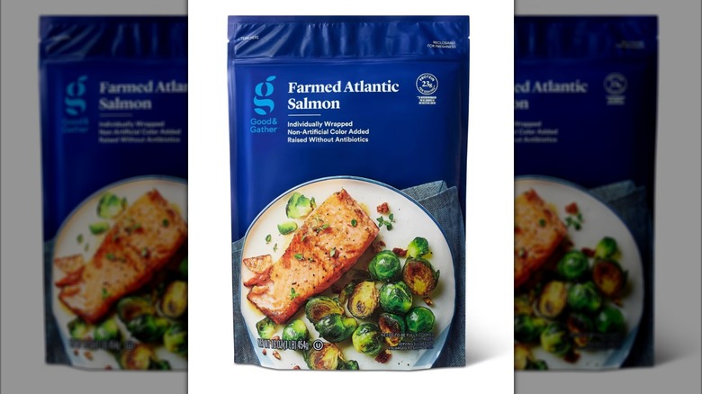Bag of farmed Atlantic salmon