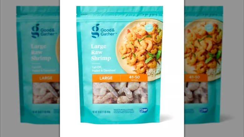 Bag of deveined raw shrimp from Target
