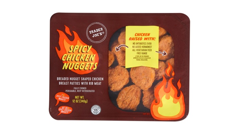 A red box of chicken nuggets