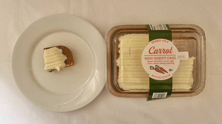 Slice of carrot cake on a plate
