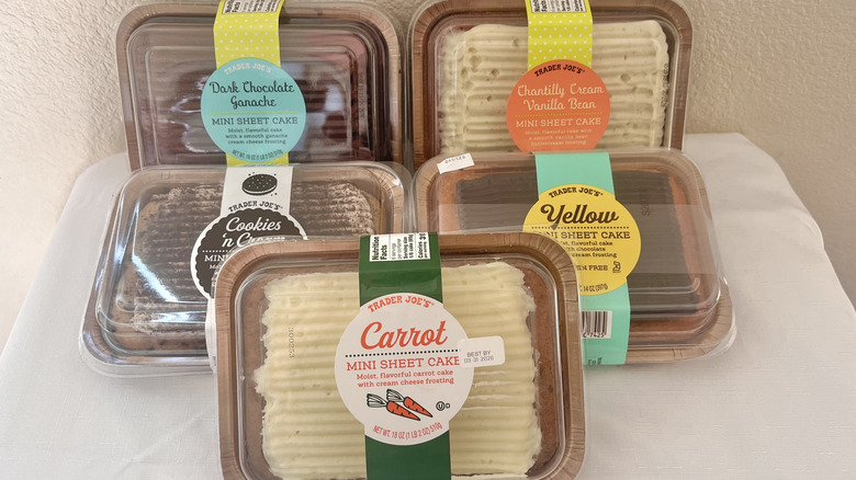 Different Trader Joe's sheet cakes on a plate