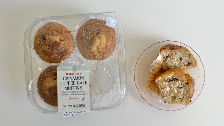 Gluten-Free Cinnamon Coffee Cake muffins in a container
