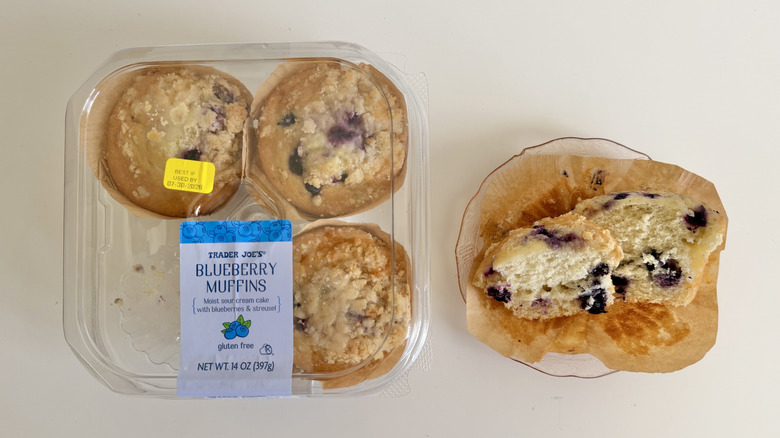 Gluten-Free Blueberry muffin sliced in half