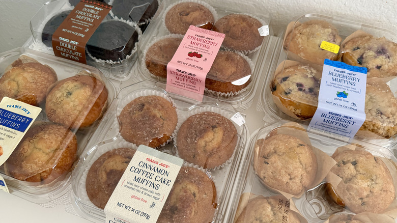 View of Trader Joe's muffins on a table