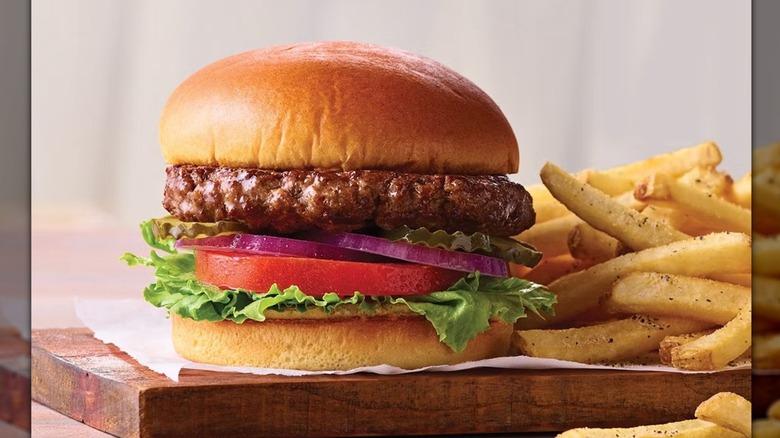 Applebee's classic burger with french fries