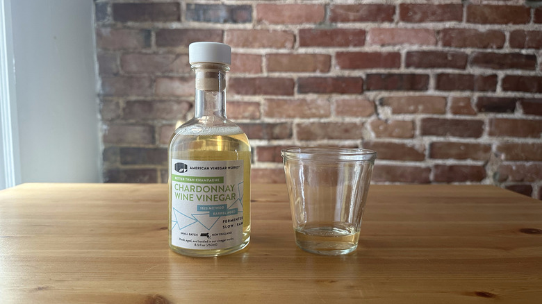 American Vinegar Works Better Than Champagne Chardonnay Wine Vinegar on wooden table