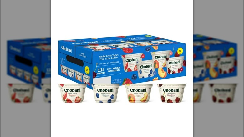 Fruit on the bottom Chobani Greek Yogurt packaging