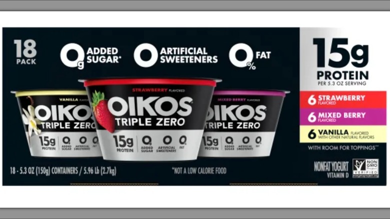 Pack of Oikos Triple Zero Greek Nonfat Yogurts