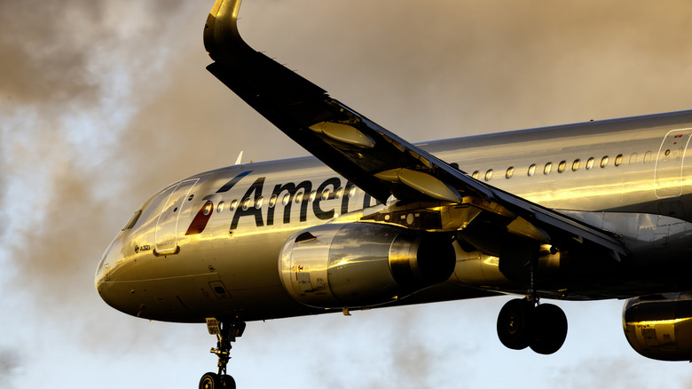 An American Airlines plane flying
