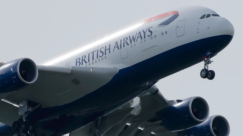 A British Airways airplane flying